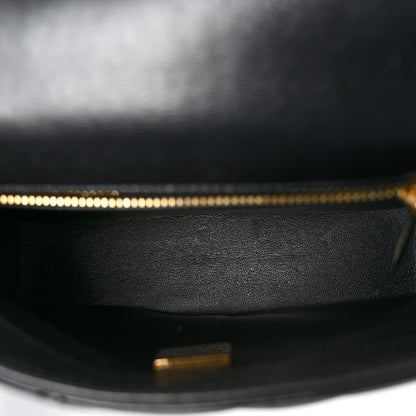 Chanel Lambskin Resin Quilted Top Handle Flap Black 5 of 10