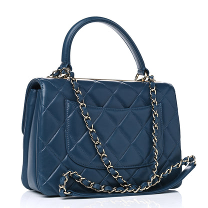 Chanel Lambskin Quilted Small Trendy CC Flap Dual Handle Bag Blue 2 of 10