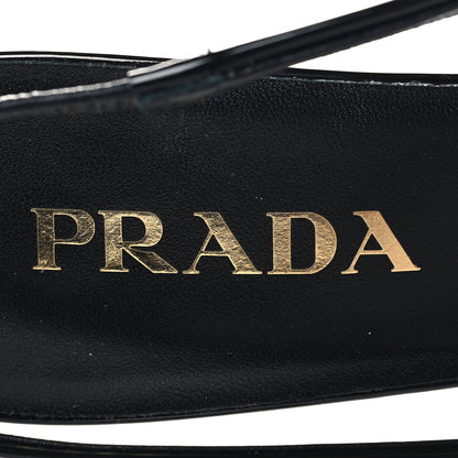 Prada Vernice Crystal Bow Slingback Pumps 39 Black 8 of 9