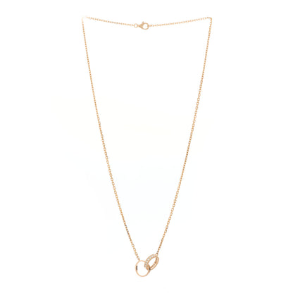 Cartier 18K Pink Gold Diamond Interlocking LOVE Necklace 3 of 6