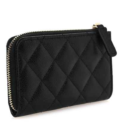 Chanel Caviar Quilted Zipped Key Holder Case Black 4 of 11