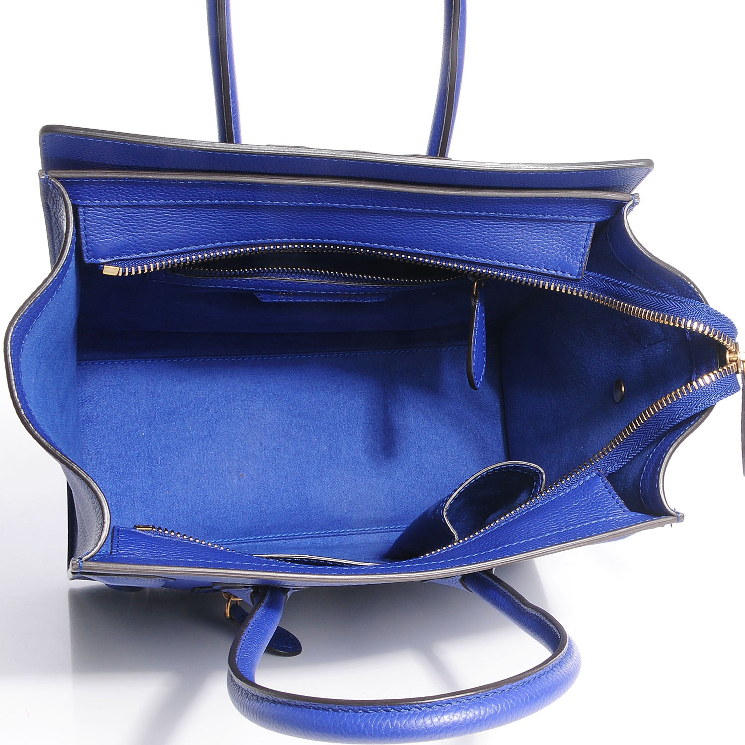 Celine Drummed Calfskin Micro Luggage Indigo 8 of 9