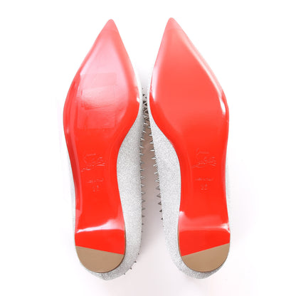 Christian Louboutin Mini Glitter Anjalina Flats 36 Silver 5 of 7