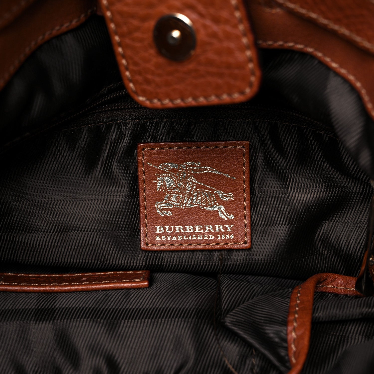 Burberry Canvas House Check Woven Tote Dark Tan 6 of 10