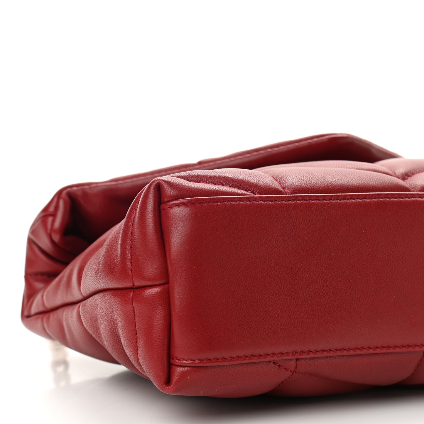 Lambskin Quilted Toy Loulou Puffer Monogram Chain Satchel Red