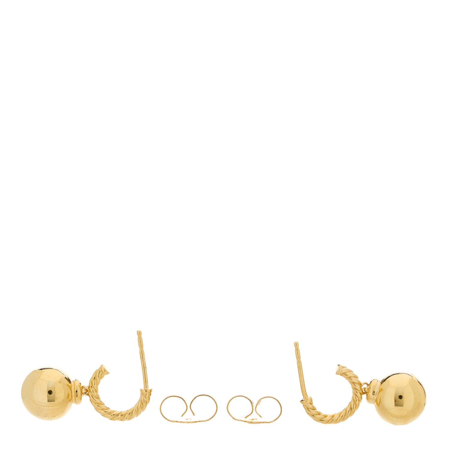 David Yurman 18K Yellow Gold Solari Hoop Drop Earrings 3 of 4