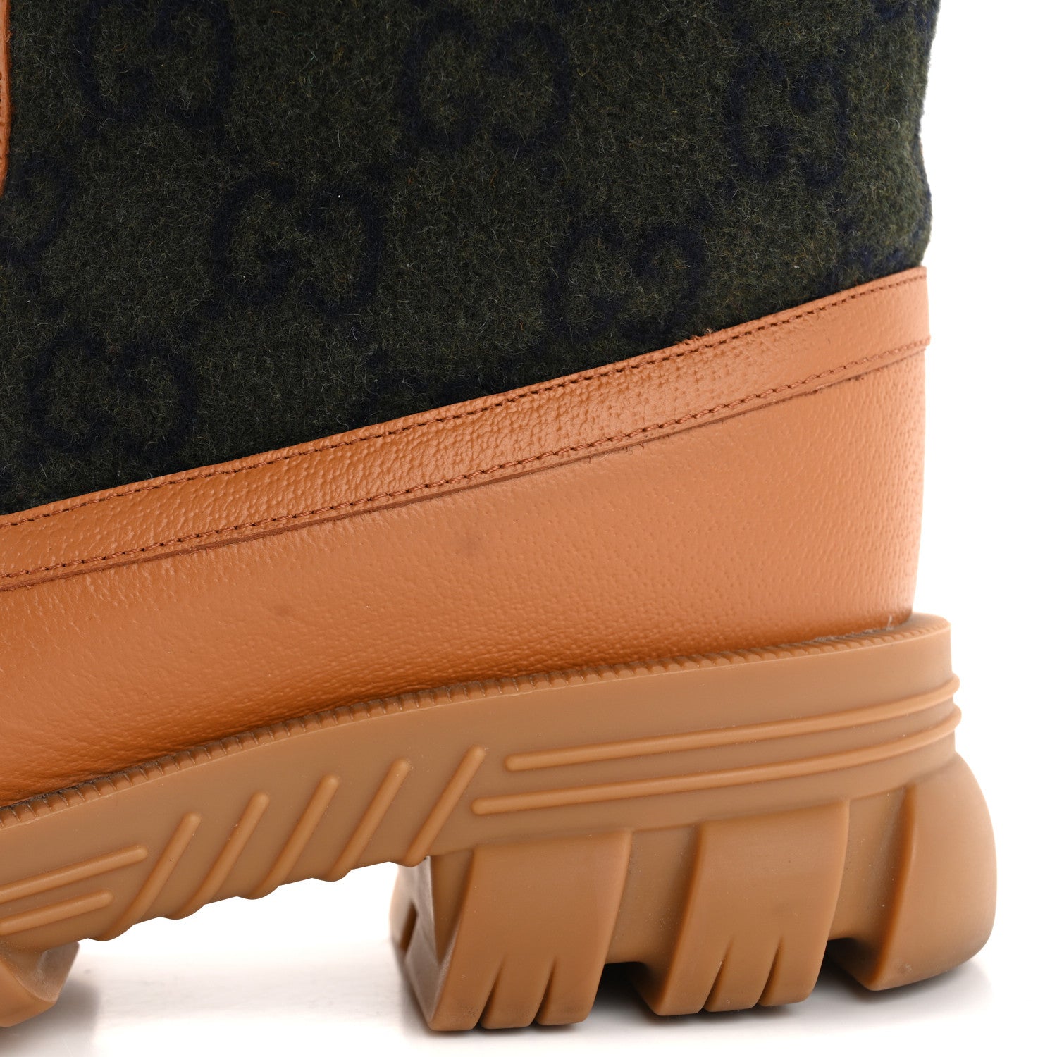 Gucci Covered Wool Textured Dollar Calfskin Monogram GG Mens Ankle Boot 11 Underwood Blue 11 of 18