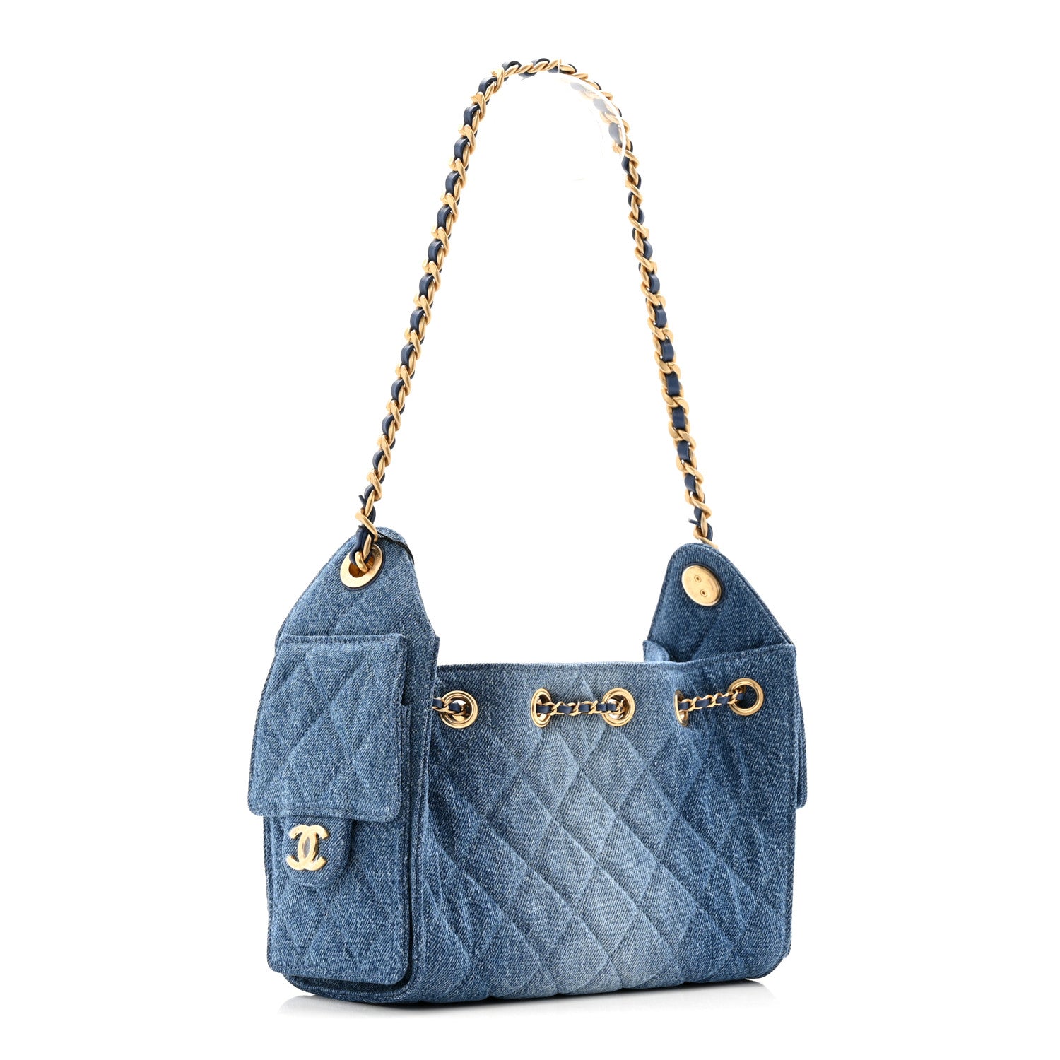 Chanel Washed Denim Quilted Mini Chanel 25 Handbag Blue 3 of 11