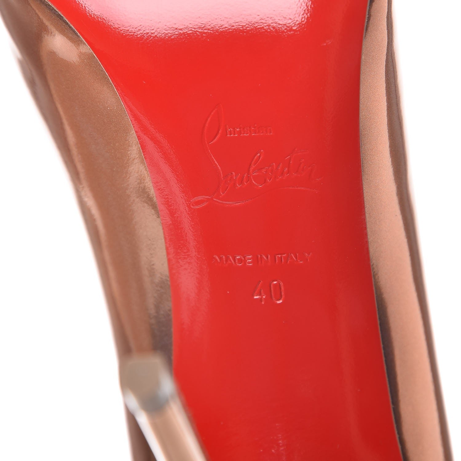 Christian Louboutin Metallic Patent Pigalle Follies 100 Pumps 40 Cappuccino 6 of 8
