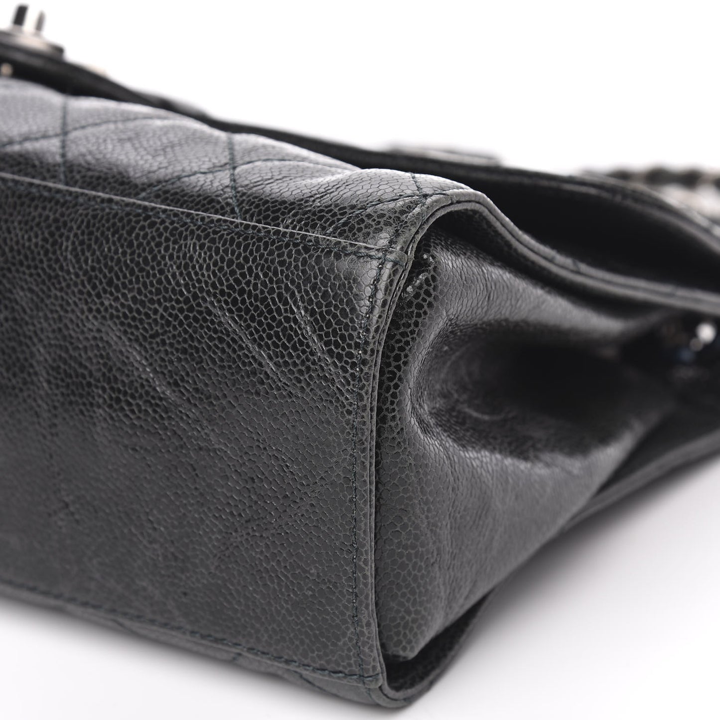 Crumpled Grained Calfskin Jumbo CC Crave Flap