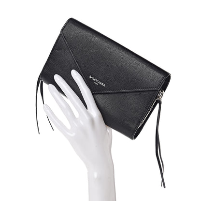 Balenciaga Calfskin Papier Money Zip Around Wallet Black 2 of 10