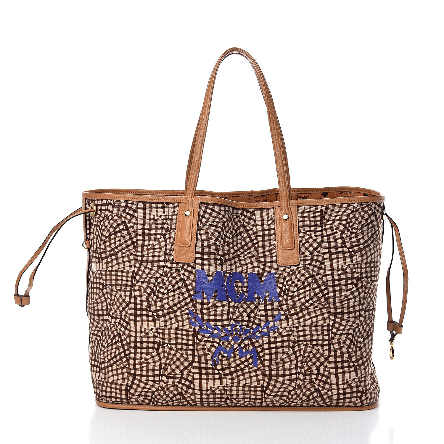 MCM Visetos Large Liz Reversible Shopper Tote Cognac 3 of 13