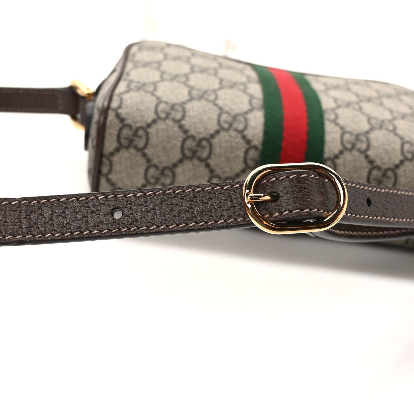 GG Supreme Monogram Web Mini Ophidia Shoulder Bag Brown