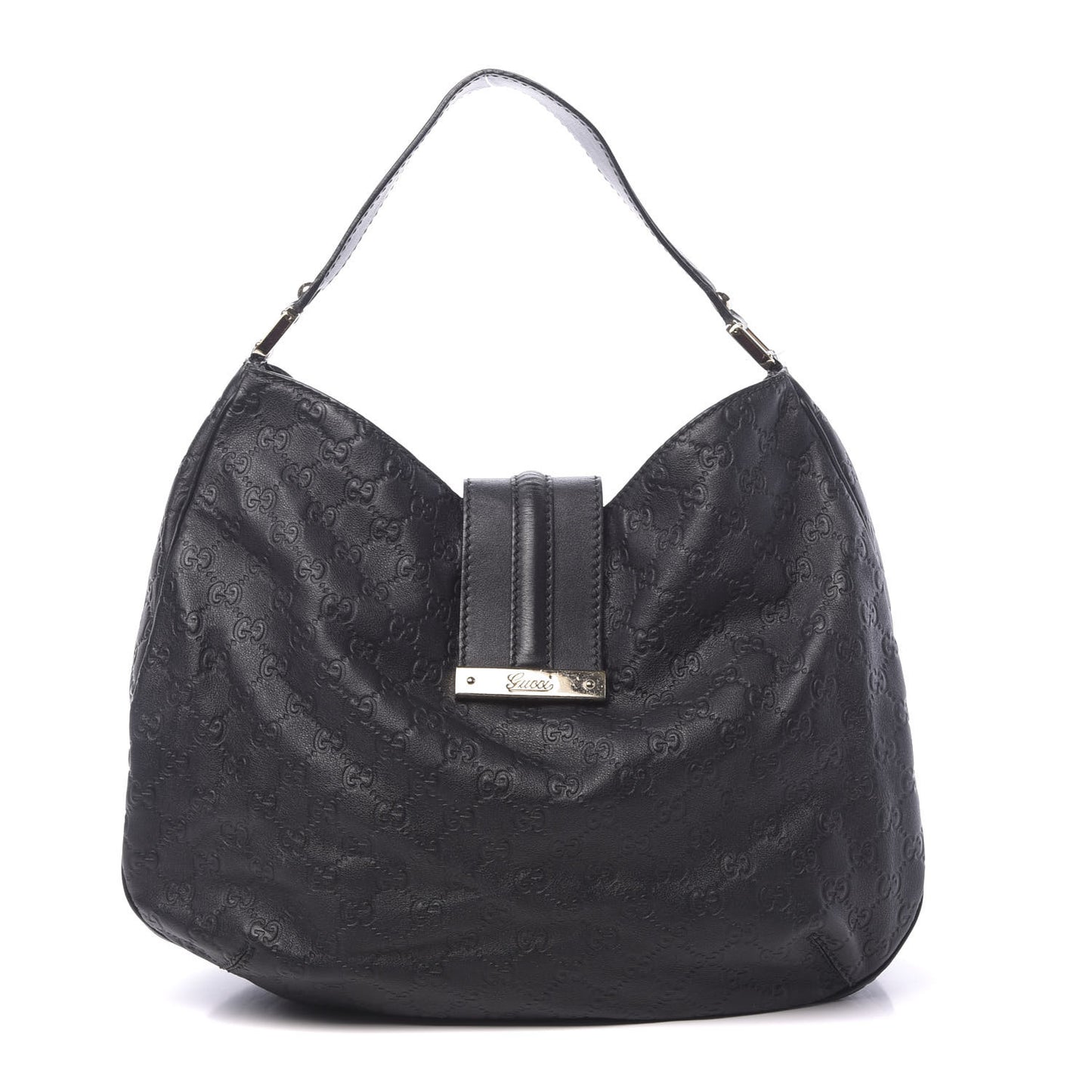 Guccissima Large New Ladies Web Hobo Black