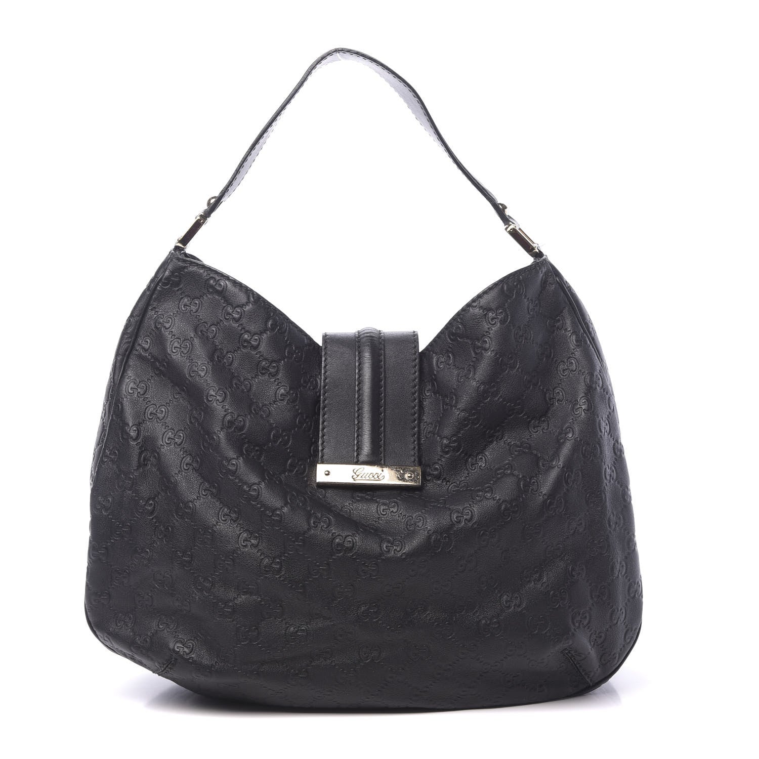 Gucci Guccissima Large New Ladies Web Hobo Black 1 of 15