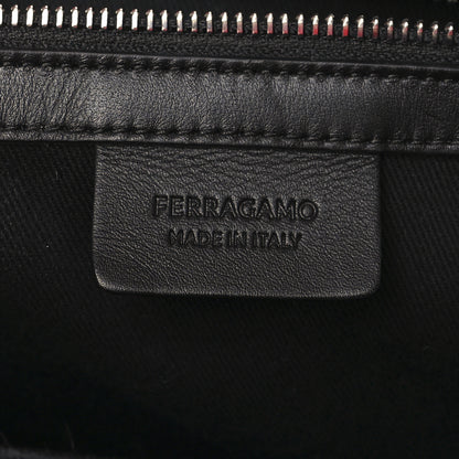 Salvatore Ferragamo Smooth Airbrushed Calfskin XL Gancini Buckles Tote Bag Flame Red Black 6 of 14