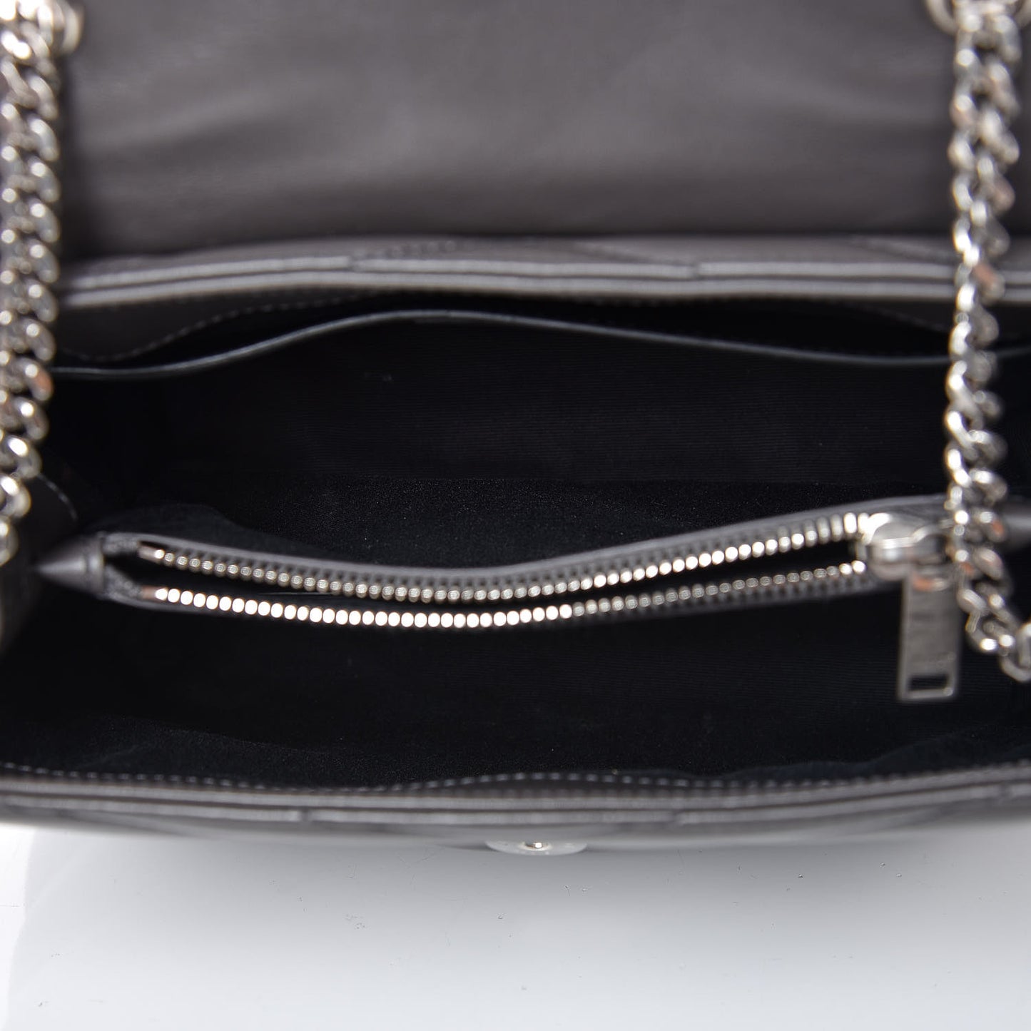 Calfskin Y Quilted Monogram Small Loulou Chain Satchel Asphalt