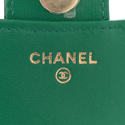 Chanel Lambskin Quilted Flap Phone Holder With Chain Green 7 of 13