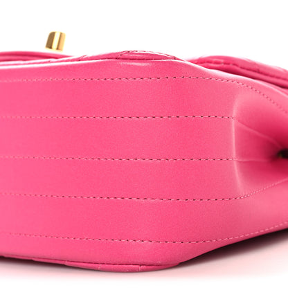 Chanel Lambskin Chevron Quilted Mini Square Flap  Pink 10 of 11