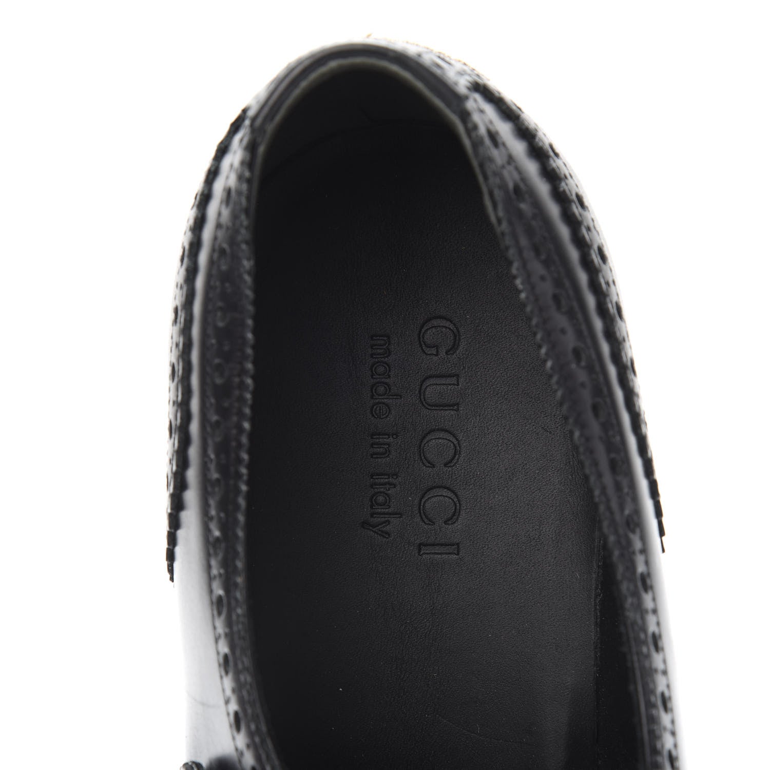 Gucci Calfskin Bee Embroidered Mens Queercore Brogue Wingtip Monk Strap Loafers 9 Black 7 of 10