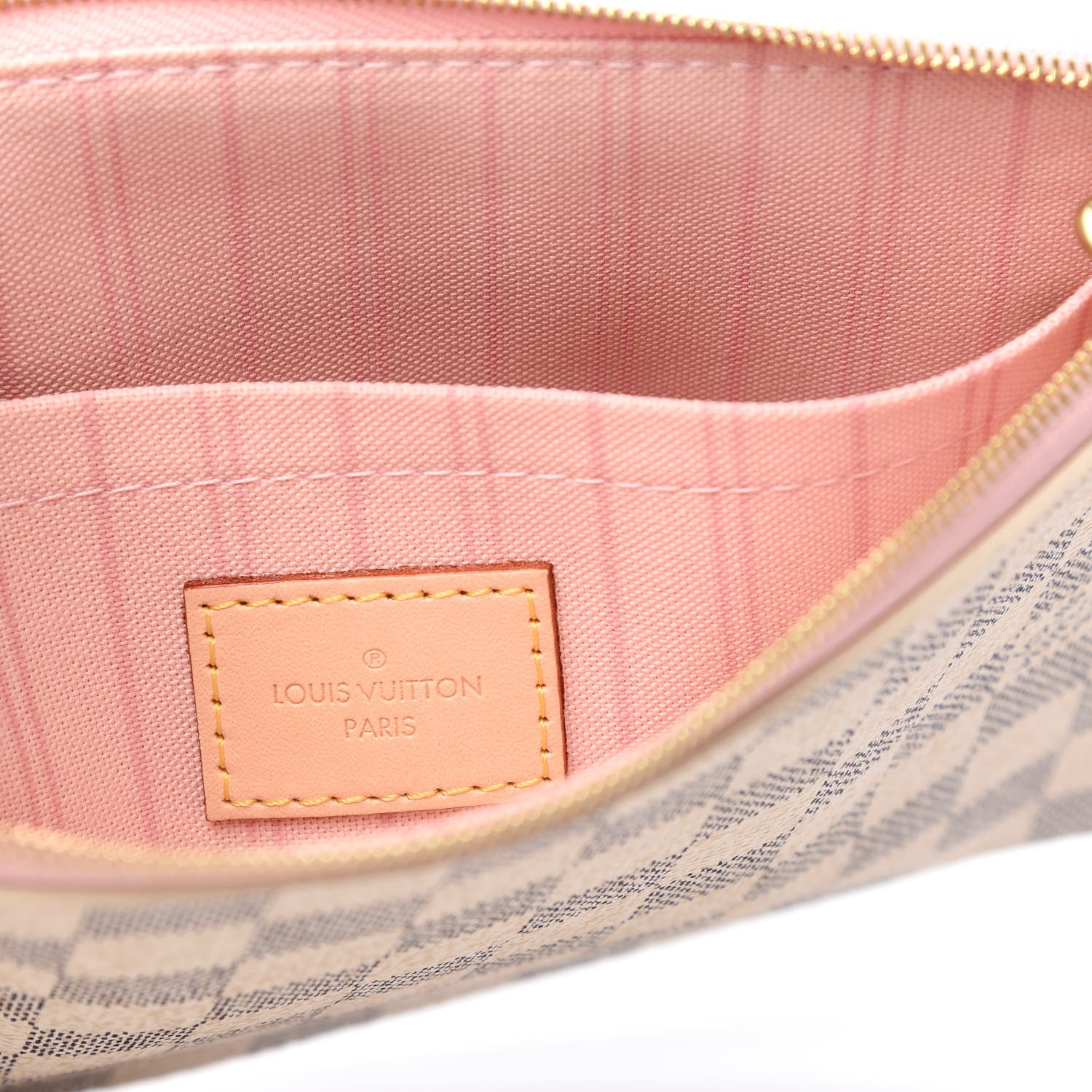 Louis Vuitton Damier Azur Neverfull MM GM Pochette Rose Ballerine 6 of 7
