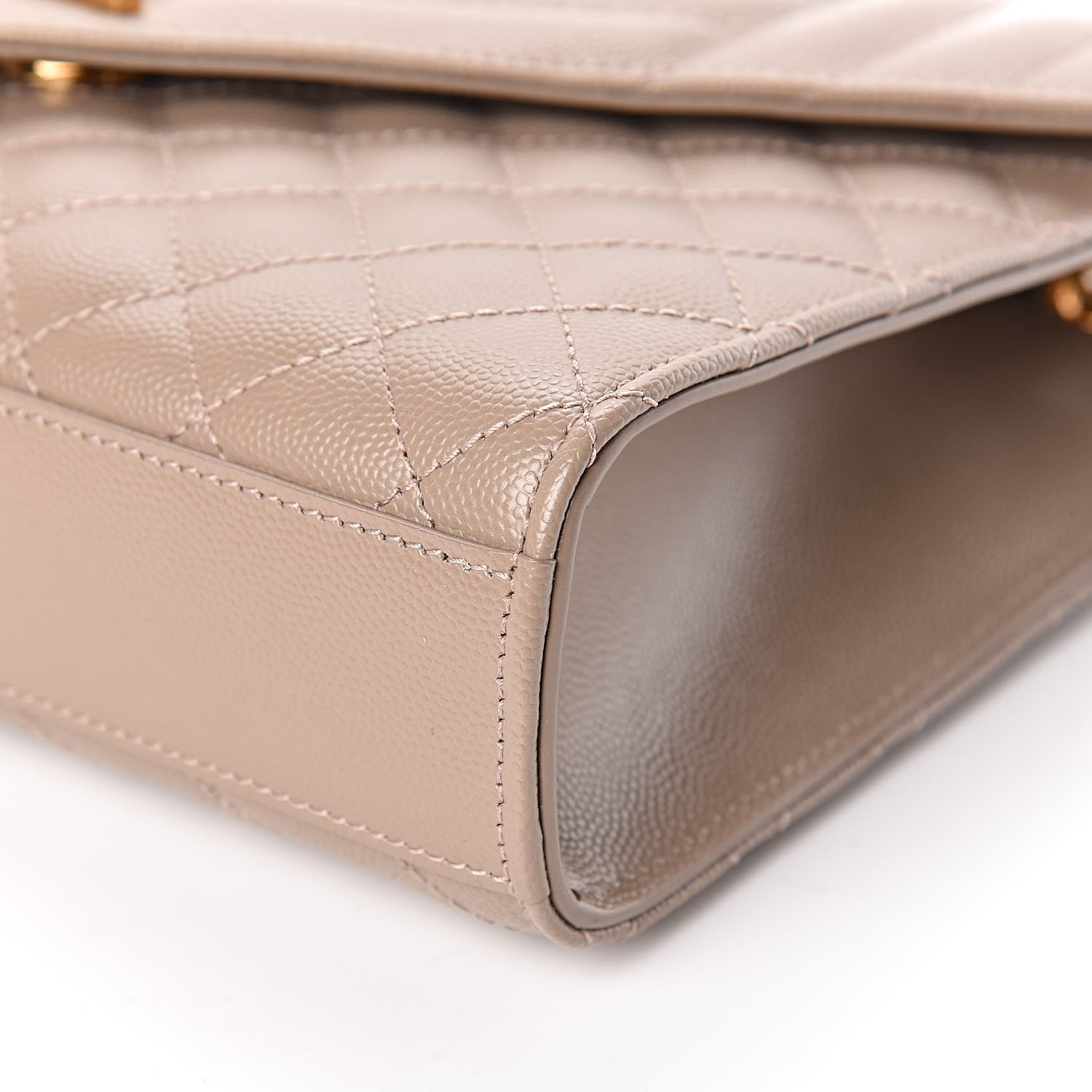 Saint Laurent Grain De Poudre Textured Mixed Matelasse Medium Triquilt Monogram Satchel Taupe 6 of 11