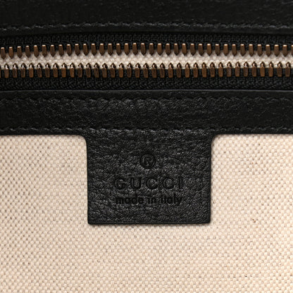 Gucci Velvet GG Monogram Textured Calfskin Web Large Ophidia Vertical Shopping Tote Blue Beige Black 6 of 11