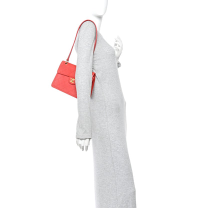 Chanel Caviar Stitched Flap Shoulder Bag Red 2 of 17