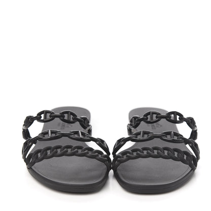 Hermes TPU Rivage Sandals 36 Black 2 of 7