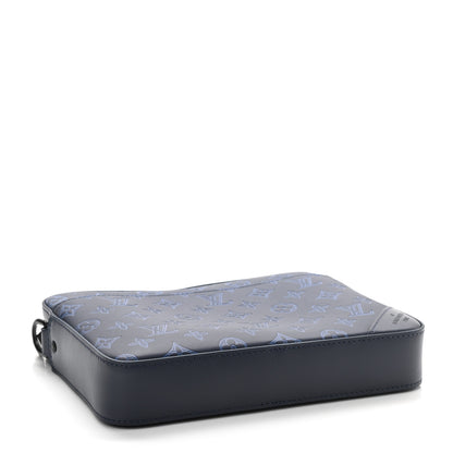 Louis Vuitton Calfskin Monogram Shadow Duo Messenger Navy Blue 3 of 7