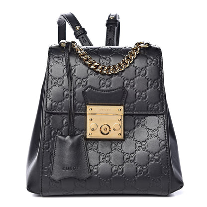 Gucci Guccissima Signature Padlock Backpack Black 1 of 9