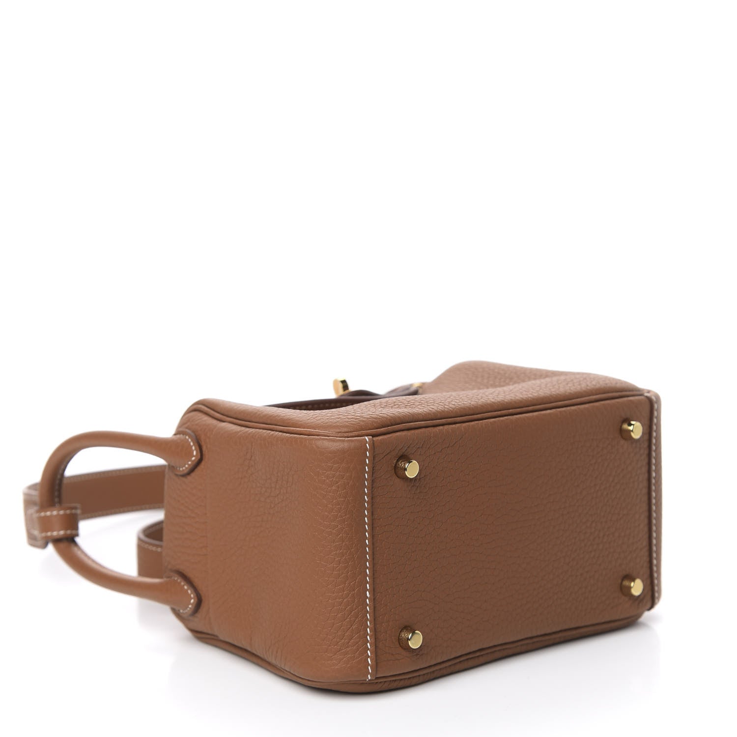 Hermes Taurillon Clemence Mini Lindy 20 Gold 4 of 11