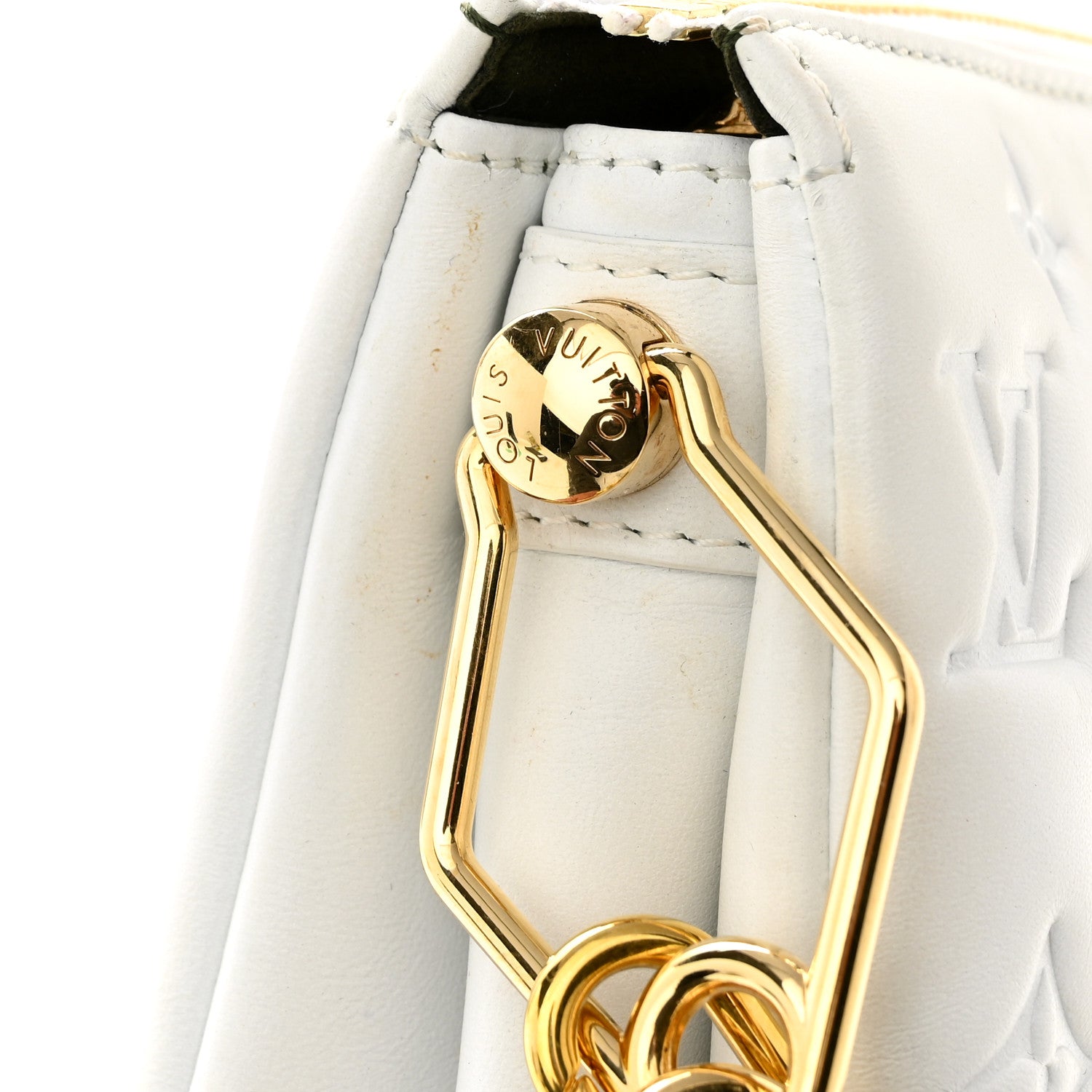 Louis Vuitton Lambskin Embossed Monogram Coussin BB White 13 of 13
