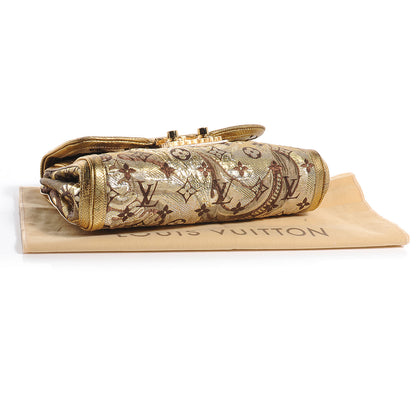 Louis Vuitton Monogram Brocade Thalie Clutch Gold 4 of 7