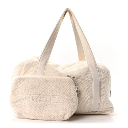 Chanel Terry Cotton CC Beach Tote Towel Set Ivory 3 of 11