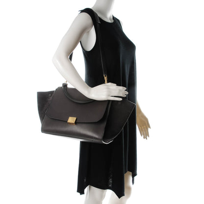 Celine Smooth Calfskin Suede Medium Trapeze Grey 2 of 10