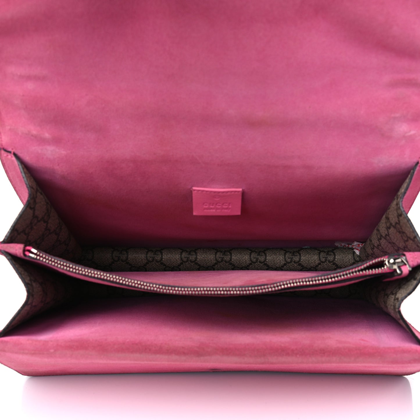 GG Supreme Monogram Suede Pierced Heart Embroidered Medium Dionysus Shoulder Bag Beige Ebony Pink Tropical Flower