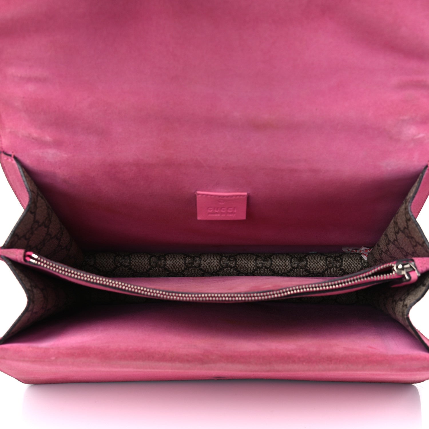 Gucci GG Supreme Monogram Suede Pierced Heart Embroidered Medium Dionysus Shoulder Bag Beige Ebony Pink Tropical Flower 4 of 15