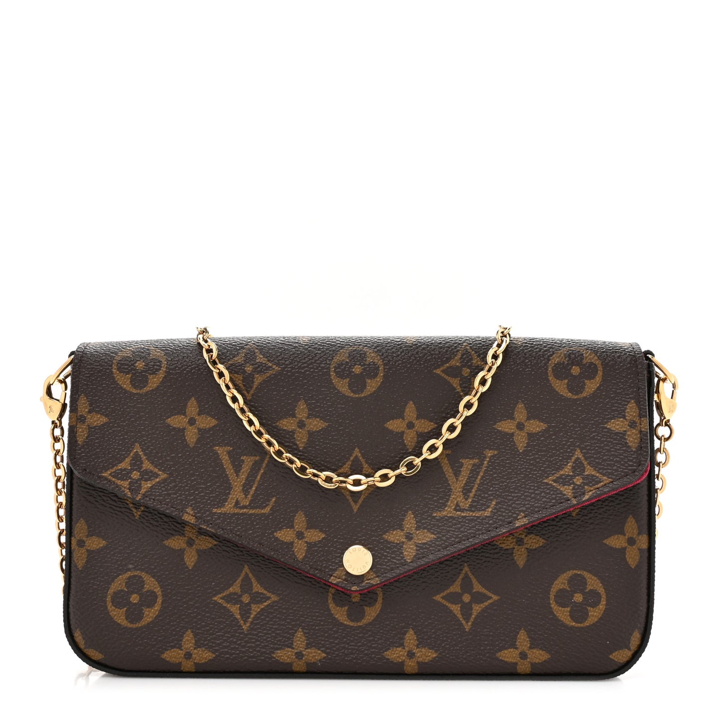 Monogram Pochette Felicie Chain Wallet Fuchsia