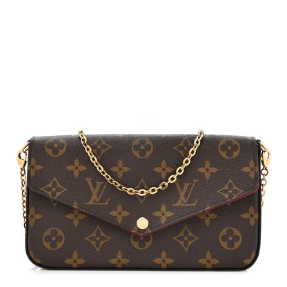Louis Vuitton Monogram Pochette Felicie Chain Wallet Fuchsia 1 of 10