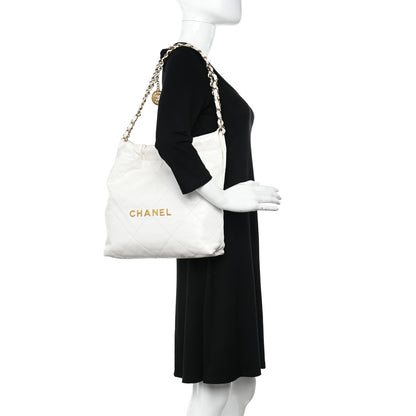 Chanel Shiny Calfskin Quilted Small Chanel 22 White 2 of 11