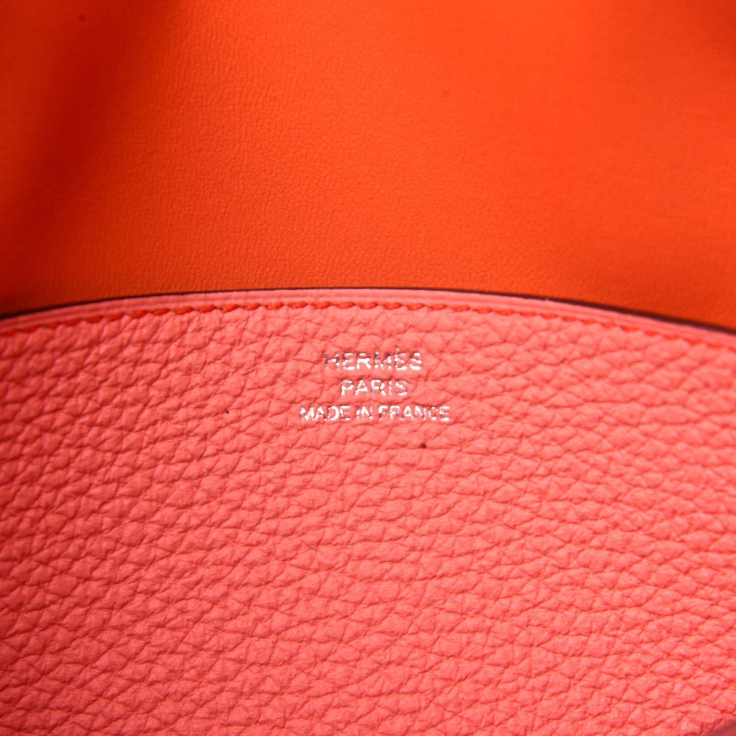 Hermes Togo Dogon Recto Verso Wallet Orange Poppy Rose Candy 6 of 12