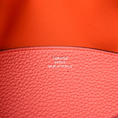 Hermes Togo Dogon Recto Verso Wallet Orange Poppy Rose Candy 6 of 12