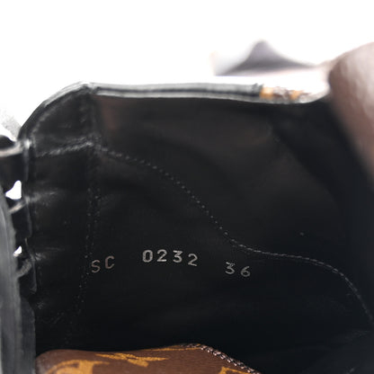 Louis Vuitton Suede Calfskin Monogram Laureate Platform Desert Boots 36 Black 9 of 9