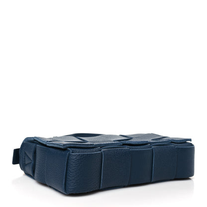 Bottega Veneta Grained Calfskin Maxi Intrecciato Cassette Crossbody Bag Deep Blue 4 of 11