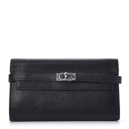 Hermes Chevre Mysore Kelly Longue Wallet Black 1 of 16