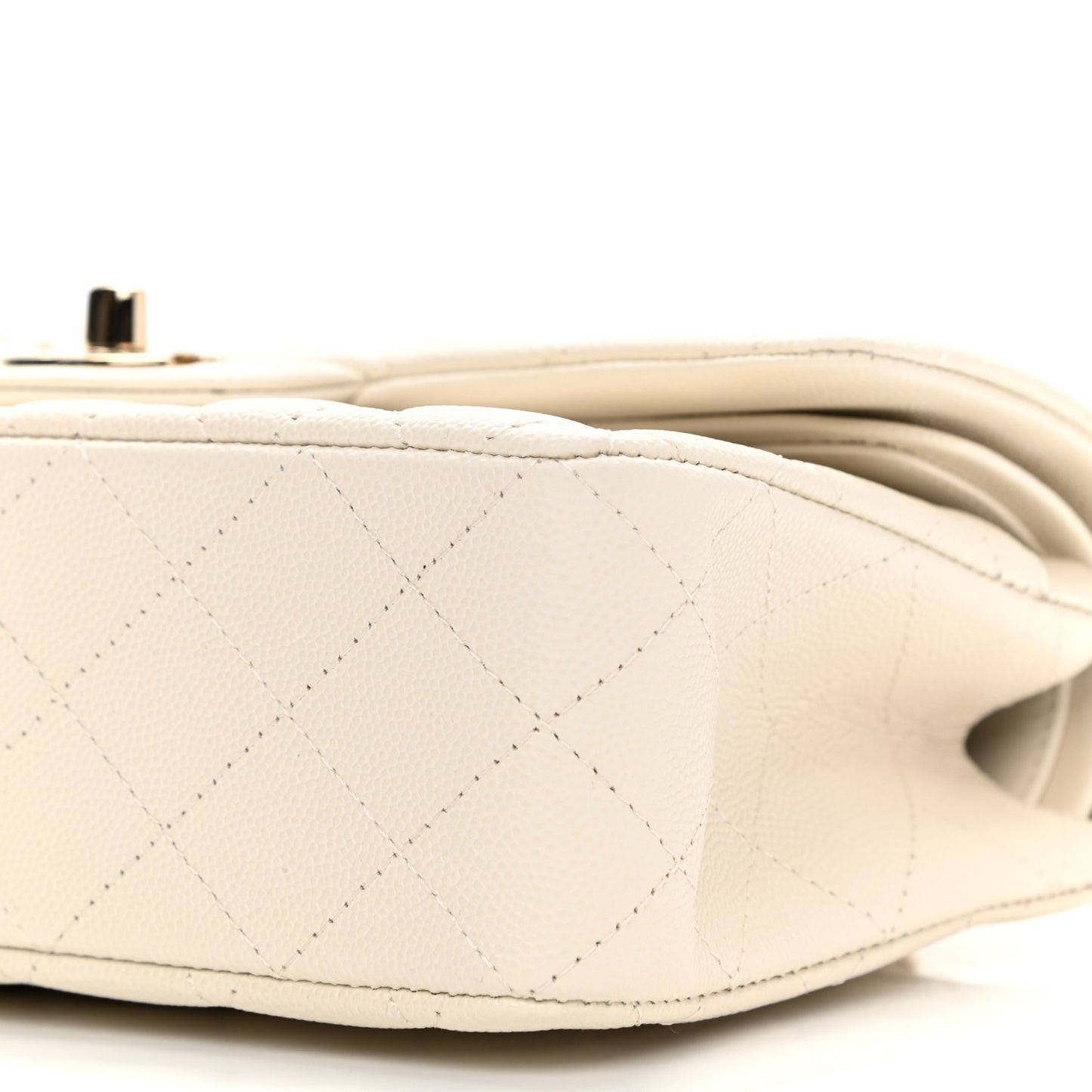 Caviar Quilted Small Double Flap White
