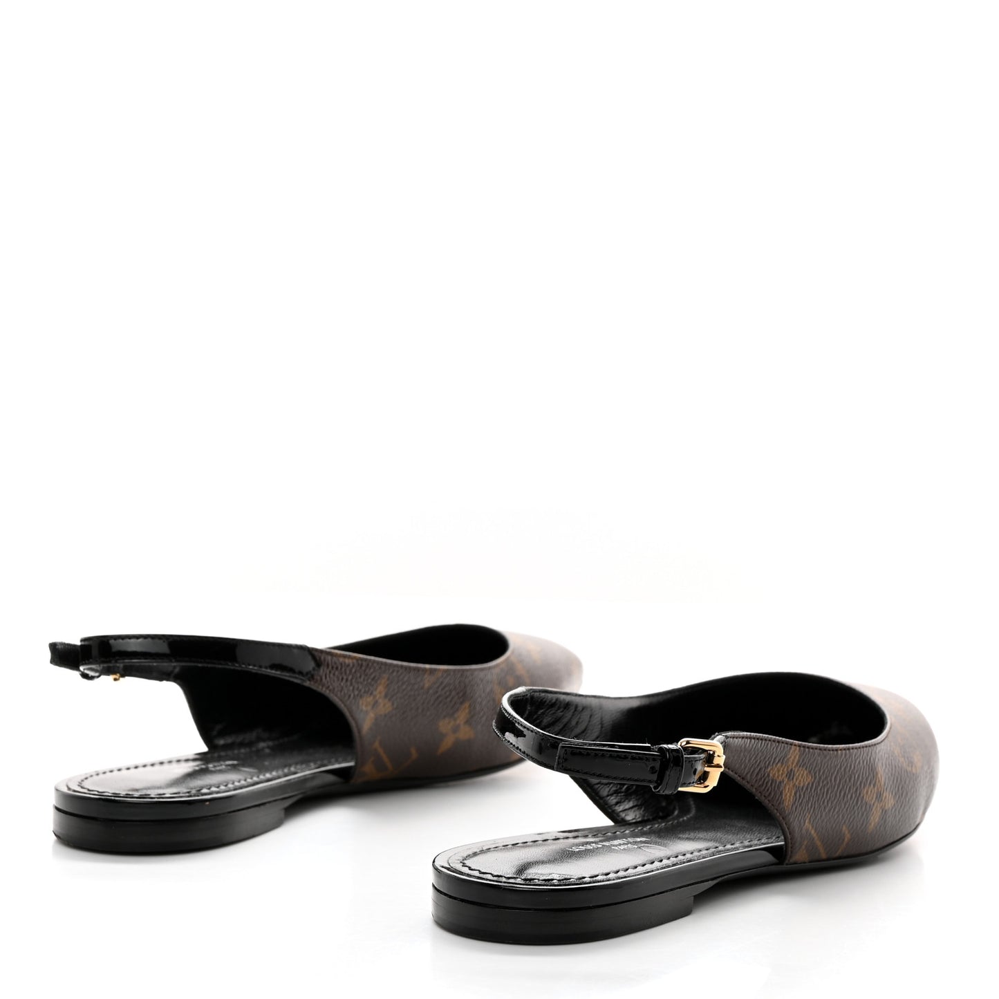 Patent Monogram Cherie Slingback Ballerina Flats 35