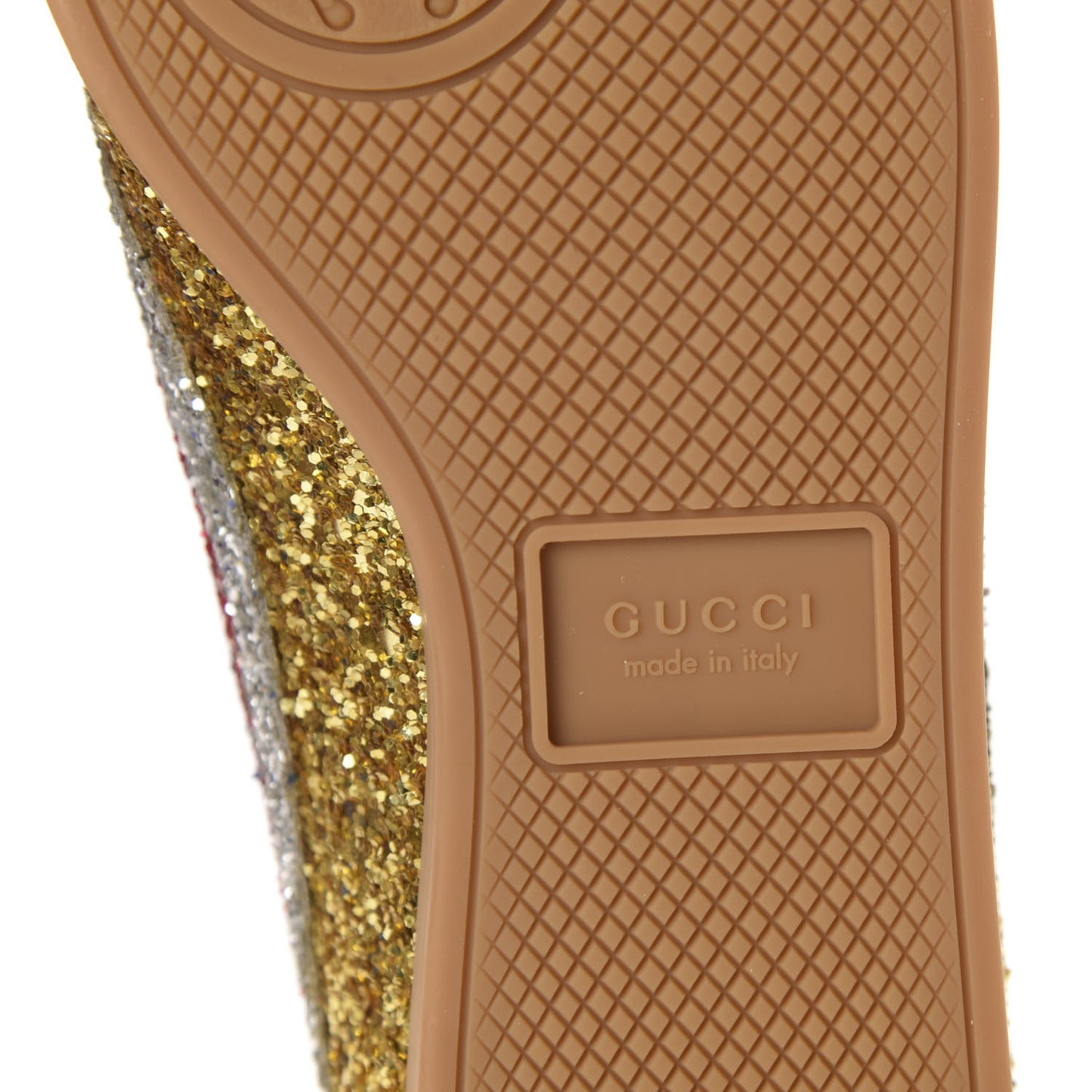 Glitter Fabric Pierced Heart Falacer Sneakers 36.5 Gold