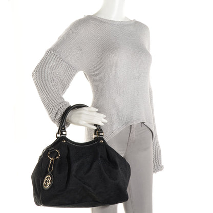 Gucci Monogram Medium Sukey Tote Black 2 of 7